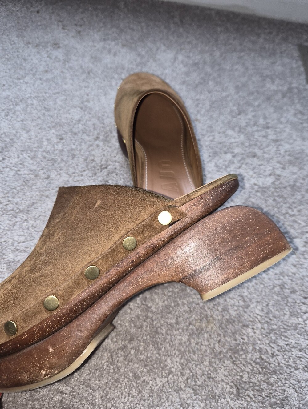 STAUD Chestnut Brown Suede Slip-On Clog - Picture 6 of 7